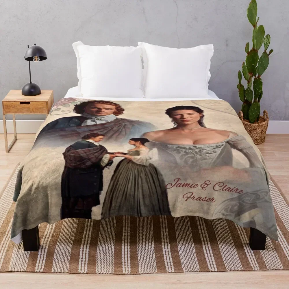 

Jamie and Claire Fraser/Outlander Wedding Throw Blanket wednesday Soft Plush Plaid Moving Hairys Blankets