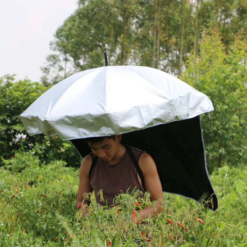 Lightweight and back-mounted sunscreen fishing umbrella tea-picking parasol