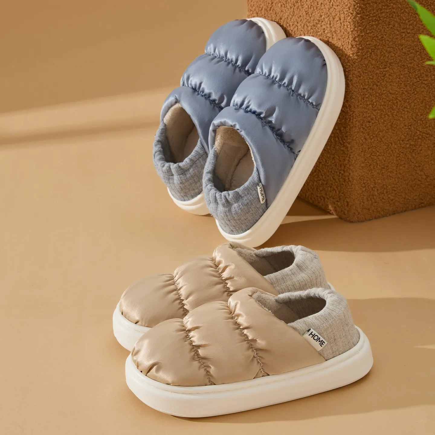 

Winter Slippers Warm Shoes Furry Women Boots Thick Sole Flats Couples Indoor Soft Plush Slipper Men Outdoor Home Cotton Shoe