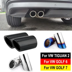 Silenciador de escape de acero inoxidable para coche, cubierta de punta de tubo de 70mm para VW TIGUAN MK2 GOLF MK6 MK7 GOLF Plus, accesorios para automóviles