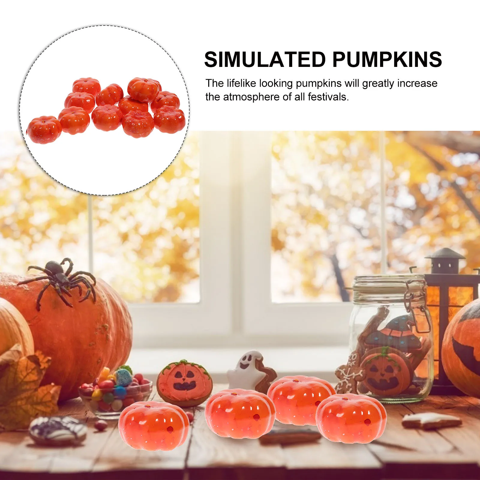 

100Pcs Simulation Pumpkin Halloween Miniature Decor DIY Home Office Festival Party Supplies Simulated Pumpkins