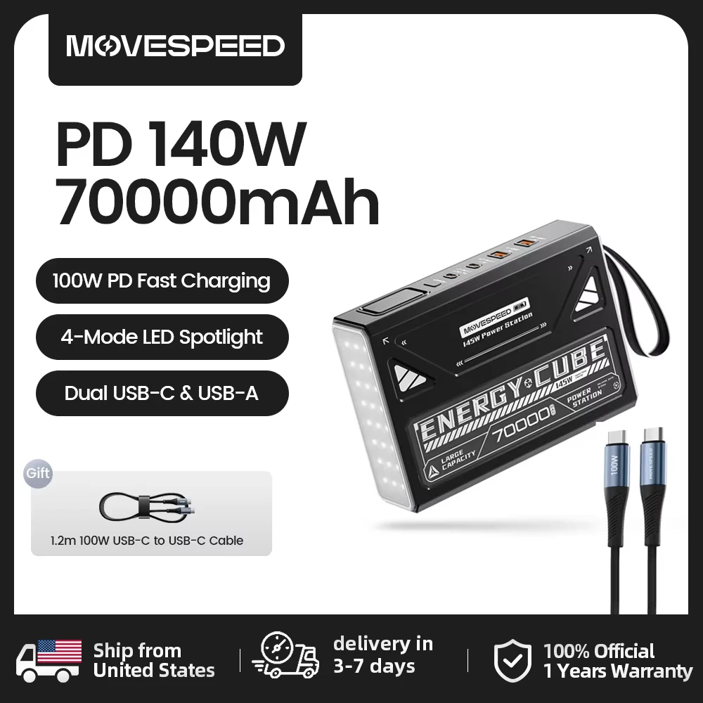 MOVESPEED Z70 Pro Large Capacity Power Bank 140W Max Fast Ch