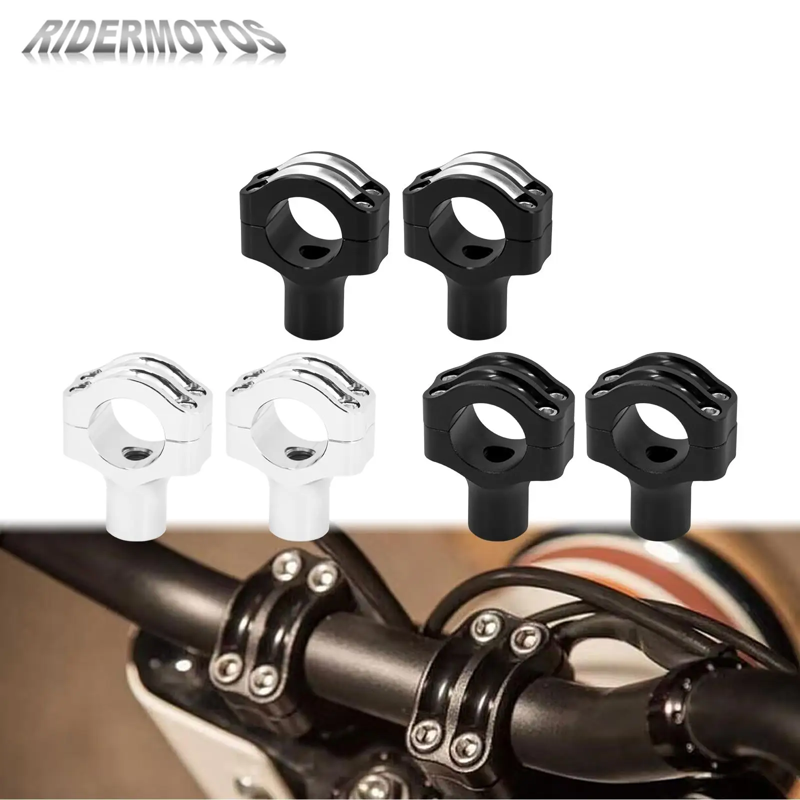 

Motorcycle 1.25'' Handlebar Clamp Riser Kit Handle Bar Risers Adjustable Mount For Harley Touring FLHR Sportster XL Softail Dyna