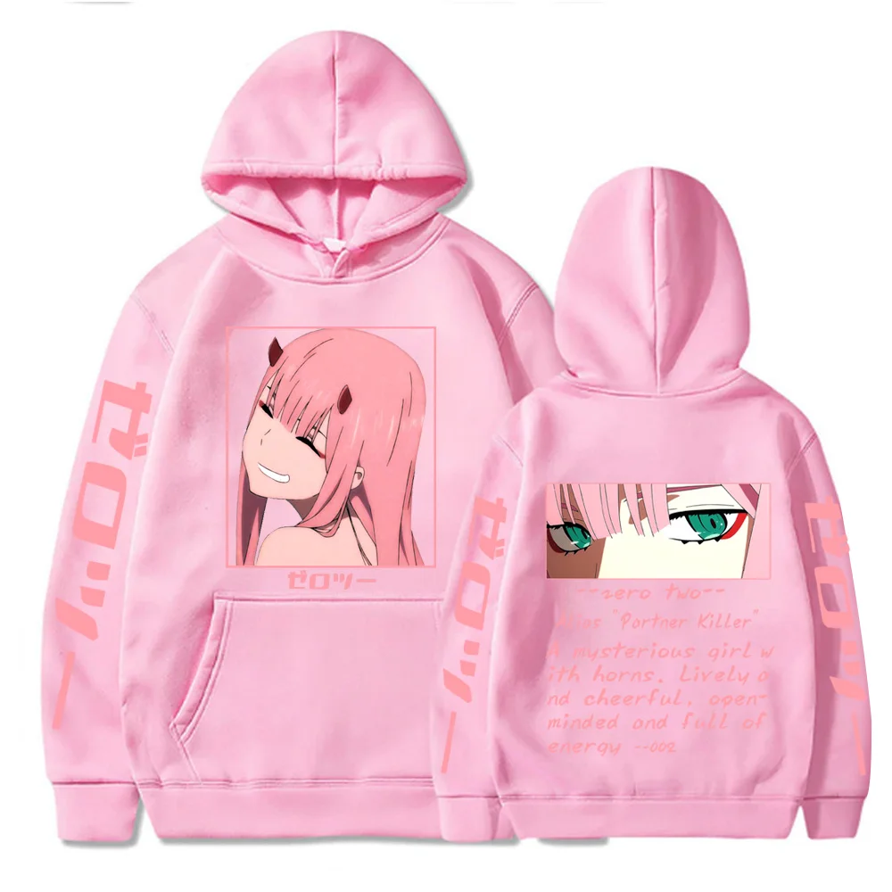 Darling In The Franxx Hot Anime Hoodie Zero Two Eyes Graphic Printed Hooded Women Plus Size Pullover Harajuku Female Sweatshirt