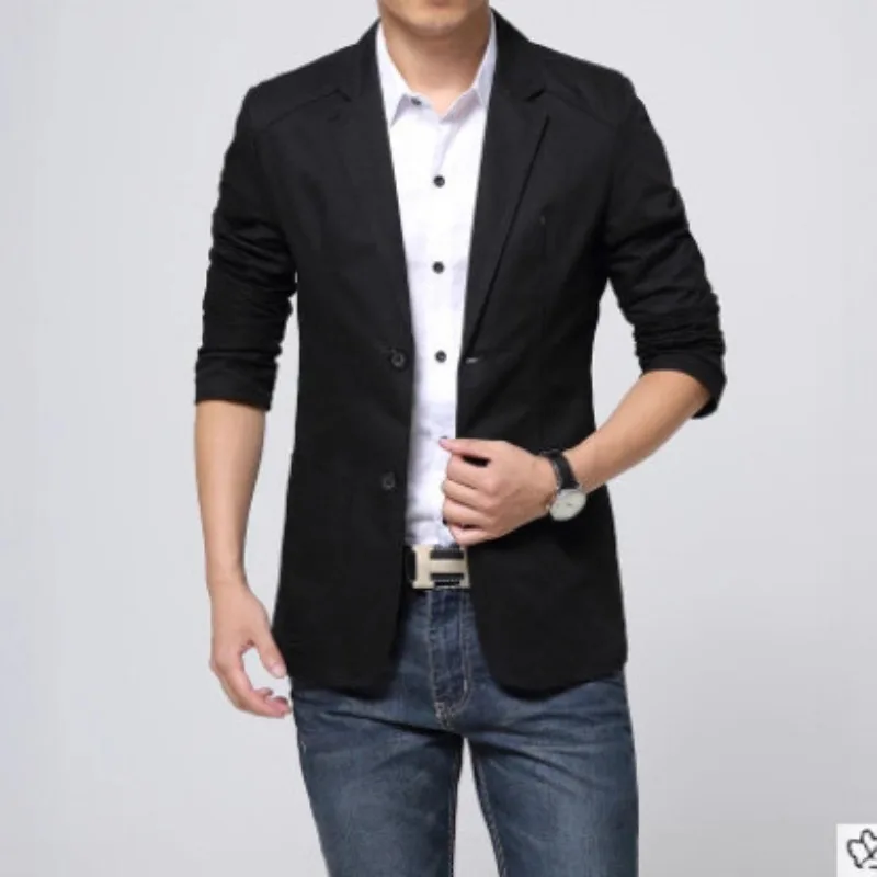 Autumn New Men's Small Suit Casual Men's Suit 2 Buckle Suit