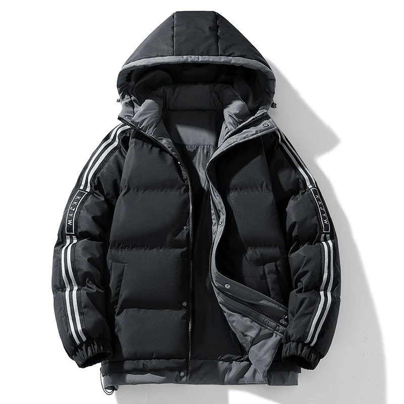 

Мужская зимняя куртка с капюшоном, ветрозащитное водонепроницаемое утолщенное флисовое пальто, новинка 2025 года, модная теплая парка