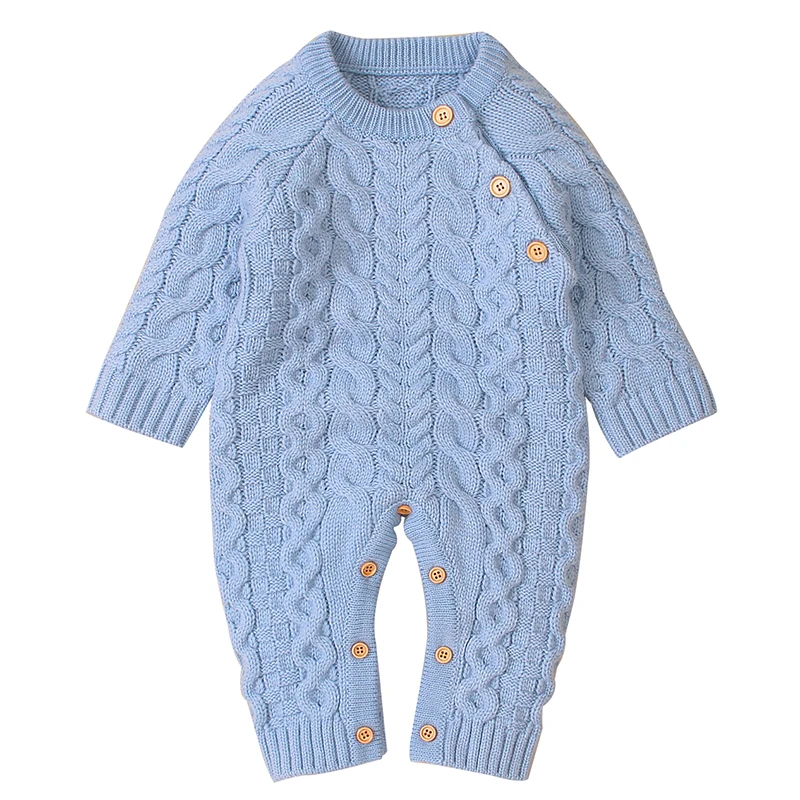 Winter Baby Romper Knitted Newborn Girl Boy Warm Jumpsuit Outfit Long Sleeve Toddler Infant Clothing One Piece Overall Playsuits