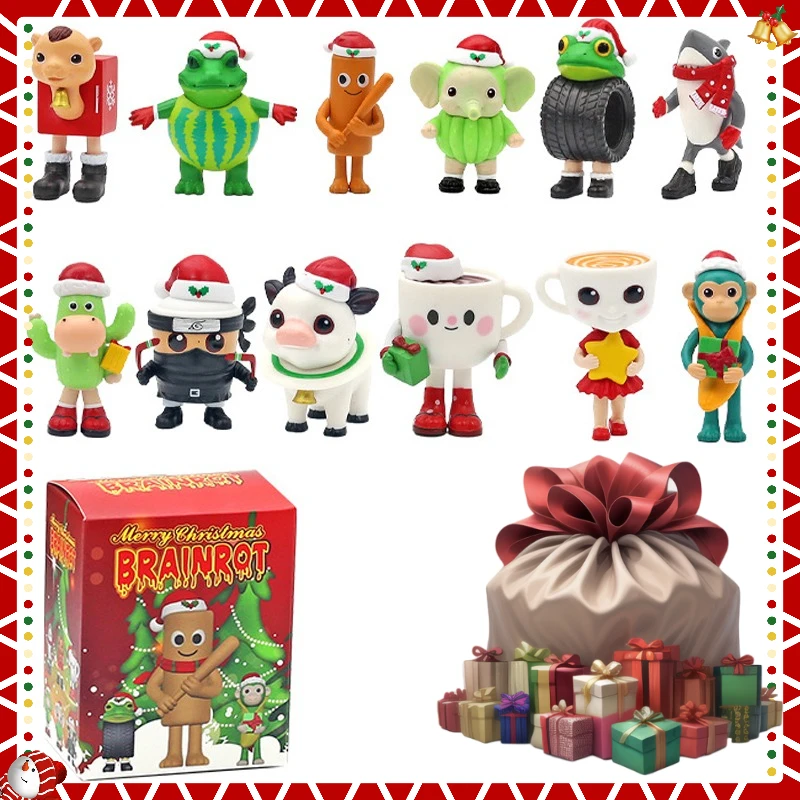 عيد الميلاد طبعة Tangtungsahur الشكل مضحك دمية سطح المكتب ديكور Tralalero Tralala نموذج لجسم صندوق غامض الاطفال هدايا عيد الميلاد