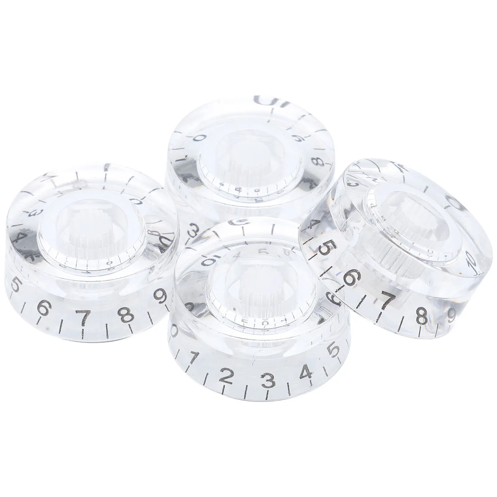 

4pcs Potentiometer Knob Guitar Volume Control Bass Volume Knob Transparent Acrylic Lightweight Easy Operation Visible Scale