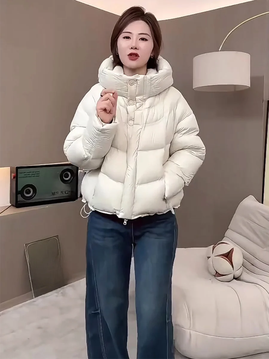 

Женская утепленная зимняя куртка-пуховик с капюшоном, повседневная, свободного кроя