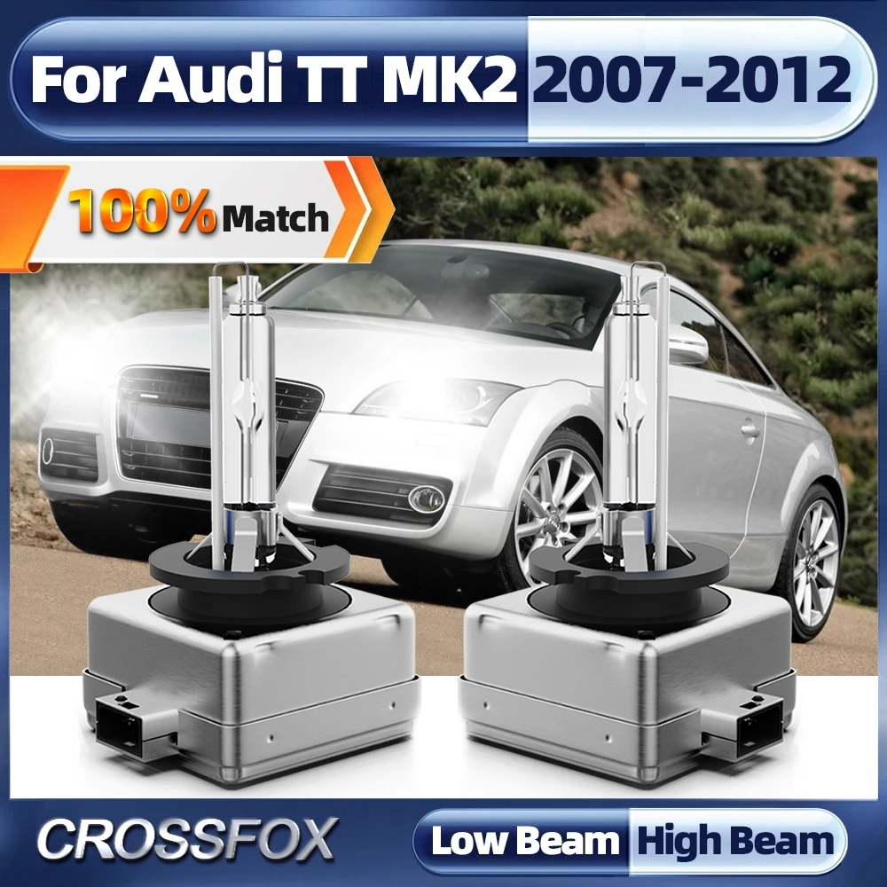 

2Pcs D1S 6000K HID Bulb HID Xenon Headlight Lamp 35W 20000LM Car Headlamp For Audi TT MK2 2007 2008 2009 2010 2011 2012