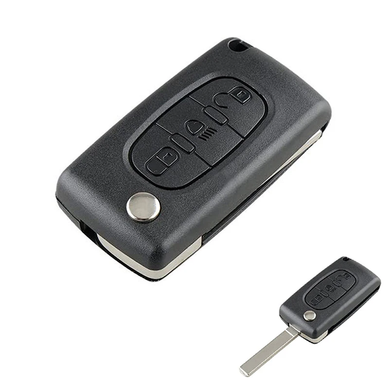 3 pulsanti VA2 nero Remote Car Key Fob Case CE0523 per Citroen C4 2004 2005 2006 2007 2008-2010 Shell sostituzione Floding Key