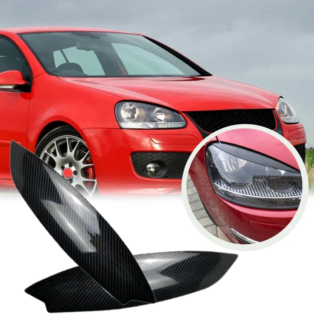 Pair Headlight Lamp Eyelid Eyebrow Trim For VW Golf 5 GTI Jetta R32 Mk5 2005 2006 2007 Headlight Eyebrows cover Left and Right