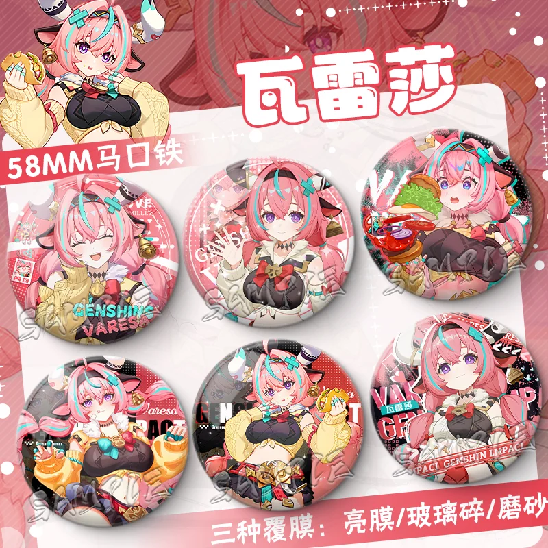 

Genshin Impact Varesa Anime Cosplay Button Pin Cute Cartoon Brooch Badge Backpack Accessories