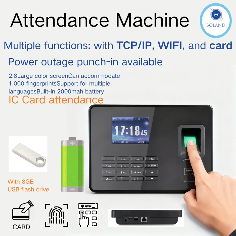 

125Khz RFID Employee Time Attendance Clock Recorder Time Control Schedule Punch-in System for Access Control USB Data Manage