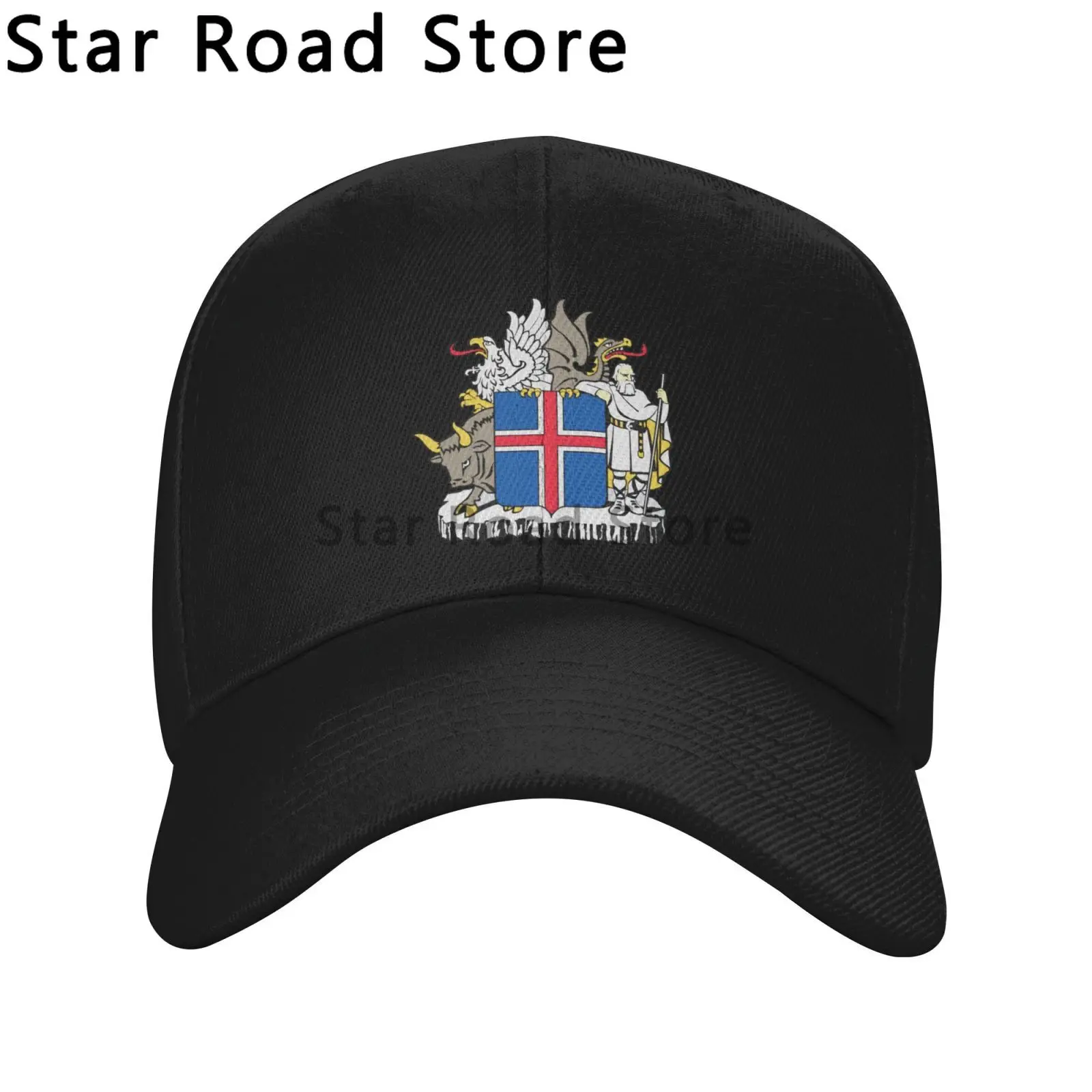 Fashion Cotton Coat of Arms of Iceland Print Baseball Cap Men Women Breathable Dad Hat Sports