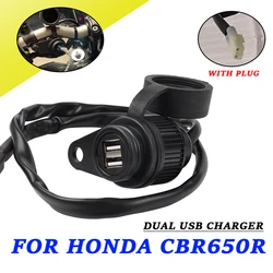 Motorcycle Accessories Dual USB Charger Socket Adapter Plug USB DC Outlet Voltage For Honda CBR650R CBR 650 R 650R CBR650 R 2023