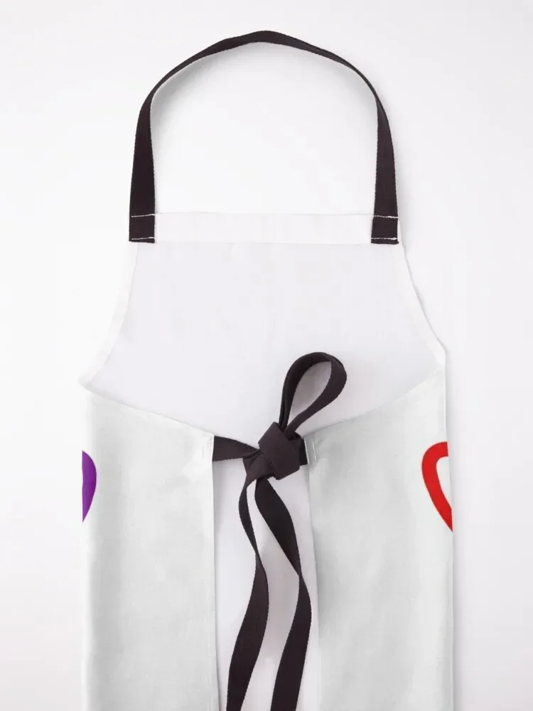 Rainbow Polyamory Infinity Hearts (white - horizontal) Apron Men kitchen Kitchen Items work ladies Barista Apron