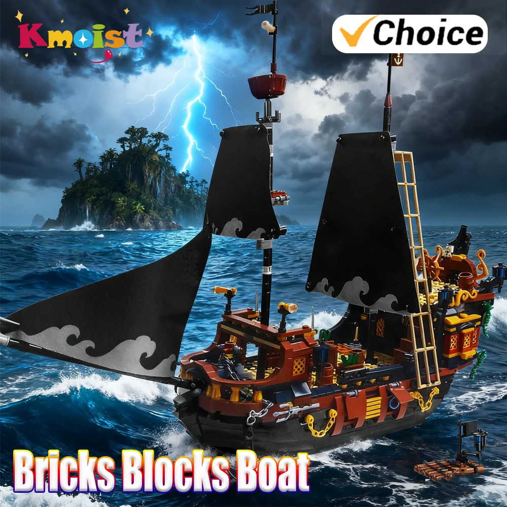 

Строительный блок, 1328 шт., мини-кирпичи, блоки, игрушка, черный пиратский корабль, лодка, модель головоломки в сборе, детские игрушки для детей, подарки на день рождения