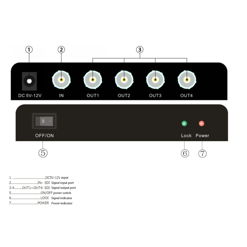 Imagem -05 - Extensor Repetidor de Matriz Sdi Separação Síncrona Suportes para Exibição Amplificador Adaptador Plug ue hd 3g-sdi