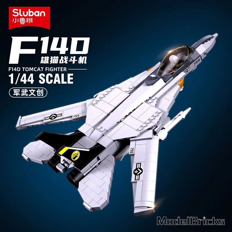 

Sluban Military Aircraft Series Building Blocks Tomcat Fighter Puzzle Model Brick Toy Display Boy Gift Children Educational Gift