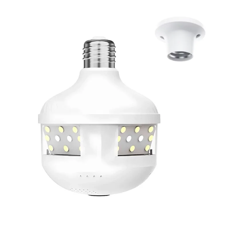 4MP WIFI E27 Bulb V380 Pro كاميرا الأمن كامل اللون للرؤية الليلية اتجاهين صوت لاسلكي تتبع السيارات عين السمكة واي فاي كاميرا