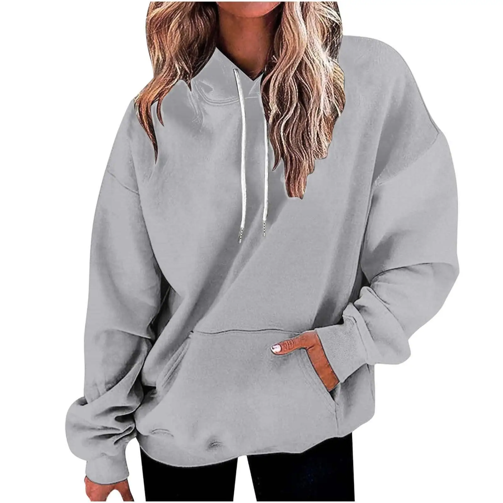 2024 Autumn New Cross border Hoodie Simple Solid Color Hoodie Jacket Top Wholesale for Women's ClothingMC11