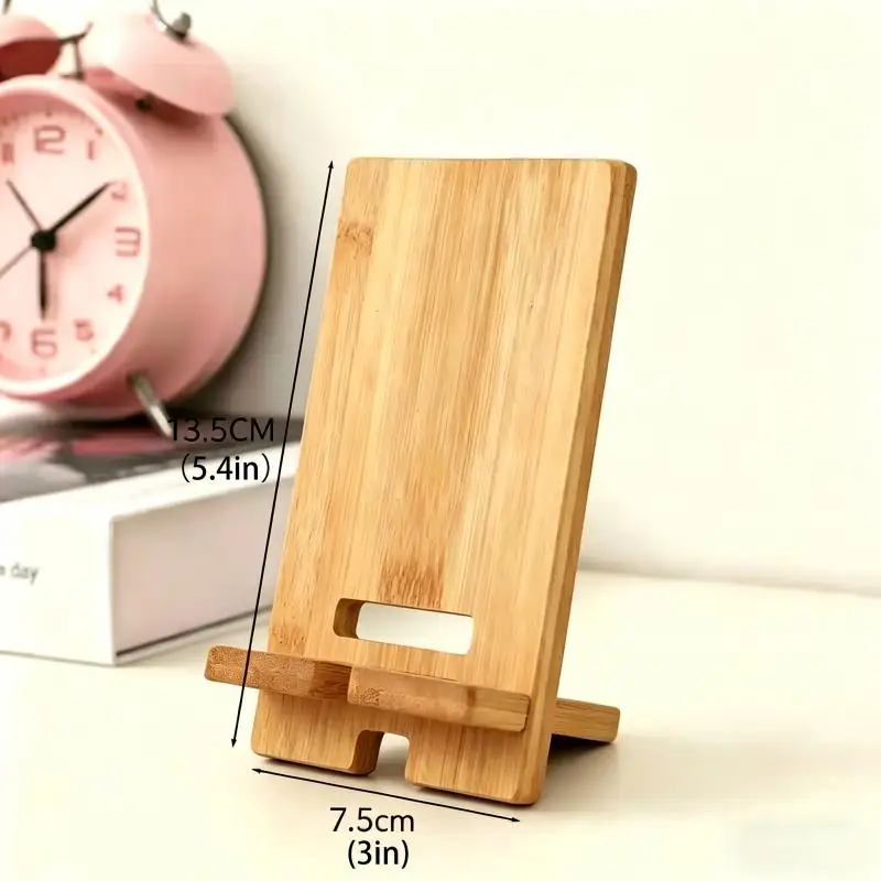 1 unidad: soporte de bambú para teléfono de escritorio, portátil, práctico, de madera, para cargar teléfonos inteligentes, diseño creativo, multifuncional y de uso cómodo.