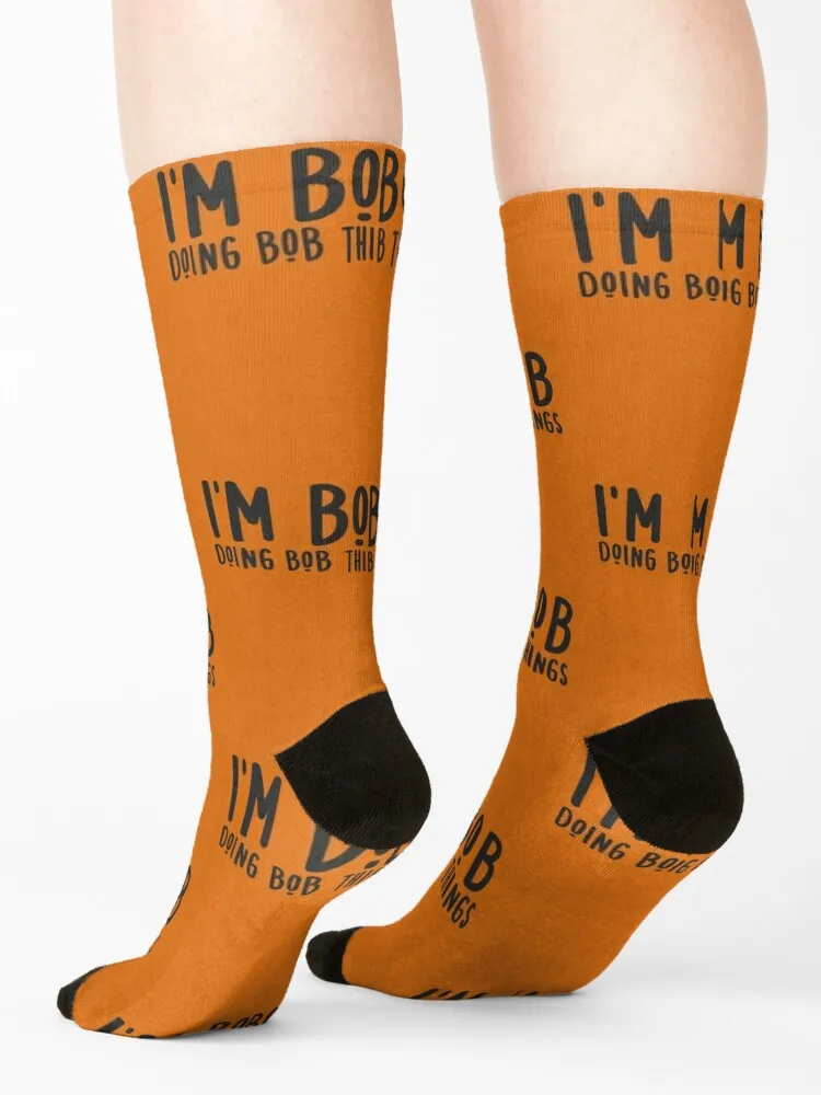 I'm Bob Doing Bob Things Funny gift for Bob sarcastic Birthday Socks hiking retro sports stockings Ladies Socks Men's