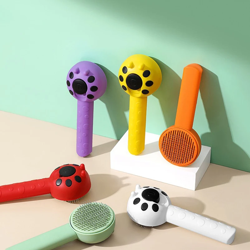Pet Hair Cleaning Brushing Comb One Click Cat Comb Massage C