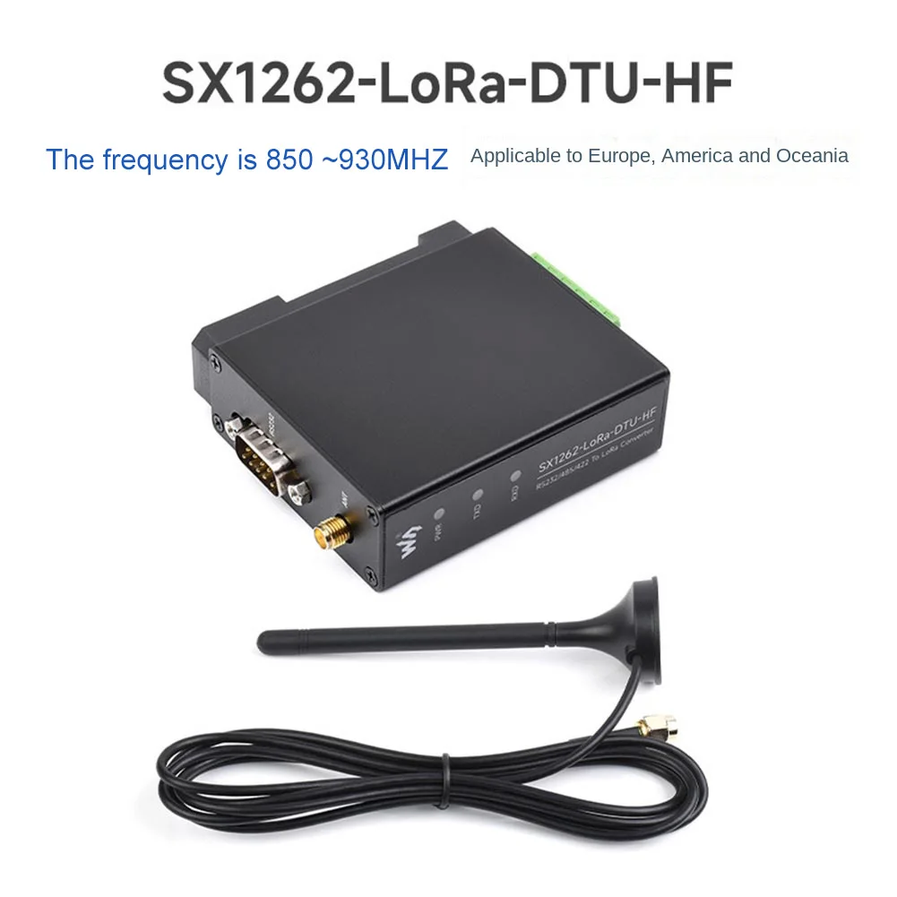 SX1262-LoRa-DTU-HF 850-930MHz Guia Rail LoRa Terminal de transmissão de dados DTU RS232/RS485/RS422 para LoRa para Sub GHz HF