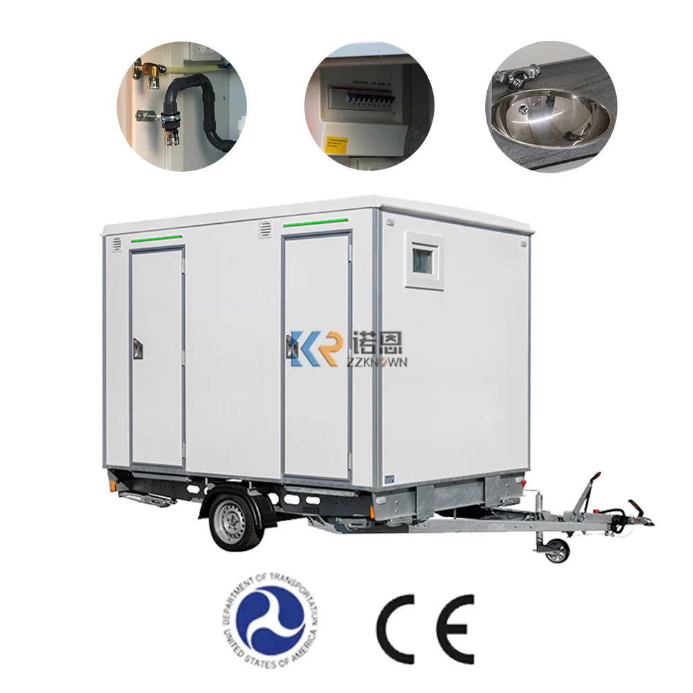 Luxury Movable Portable Mobile Toilet Trailer Hotsale Vip Trailer Toliet Color Can Be Customized Portable Bathroom