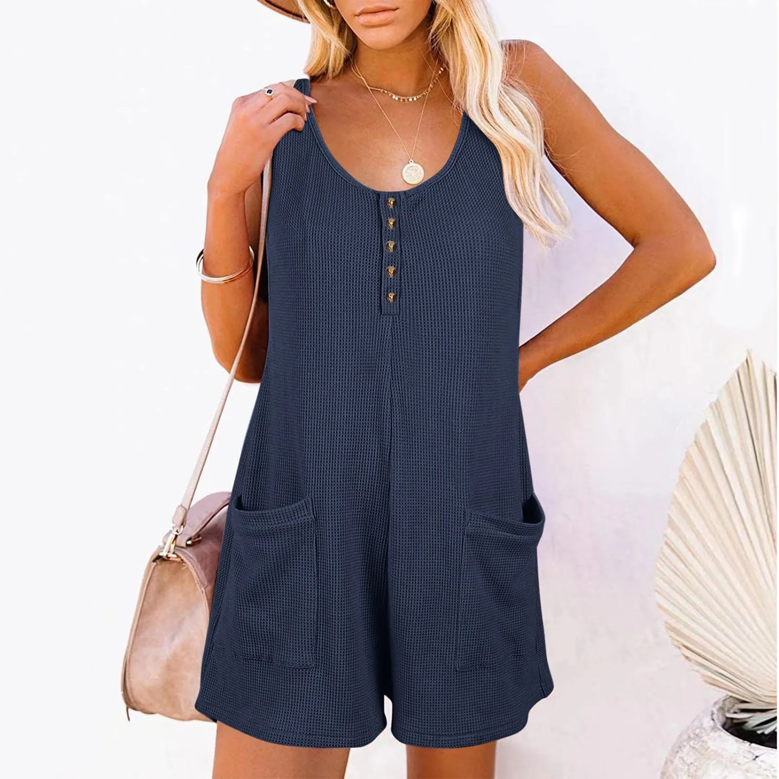 Women\'s Suspender Jumpsuits 2023 Fashion Linen Summer Overalls Casual Playsuits Female Solid Pants Plus Size Turnip New Hot Sale