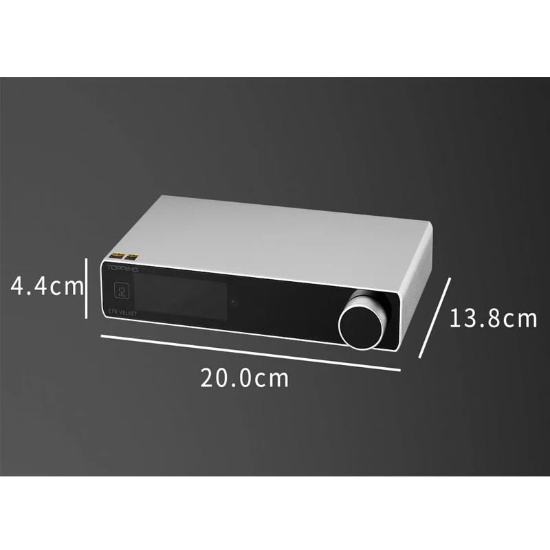 TOPPING E70 VELVET AK4499EX Decoder XU316 DSD512 PCM768kHz Bluetooth 5.1 LDAC 24Bit/96kHz with Remote Control E70V DAC