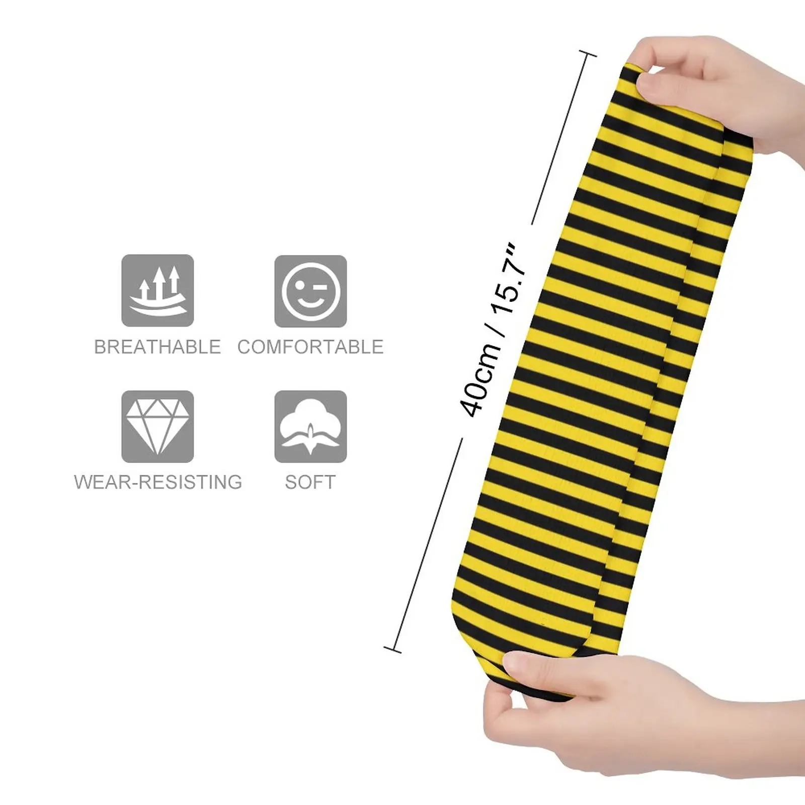 Bumble Bees Socks Yellow And Black Stripes Gothic Stockings Female High Quality Climbing Socks Winter Design Anti Slip Socks