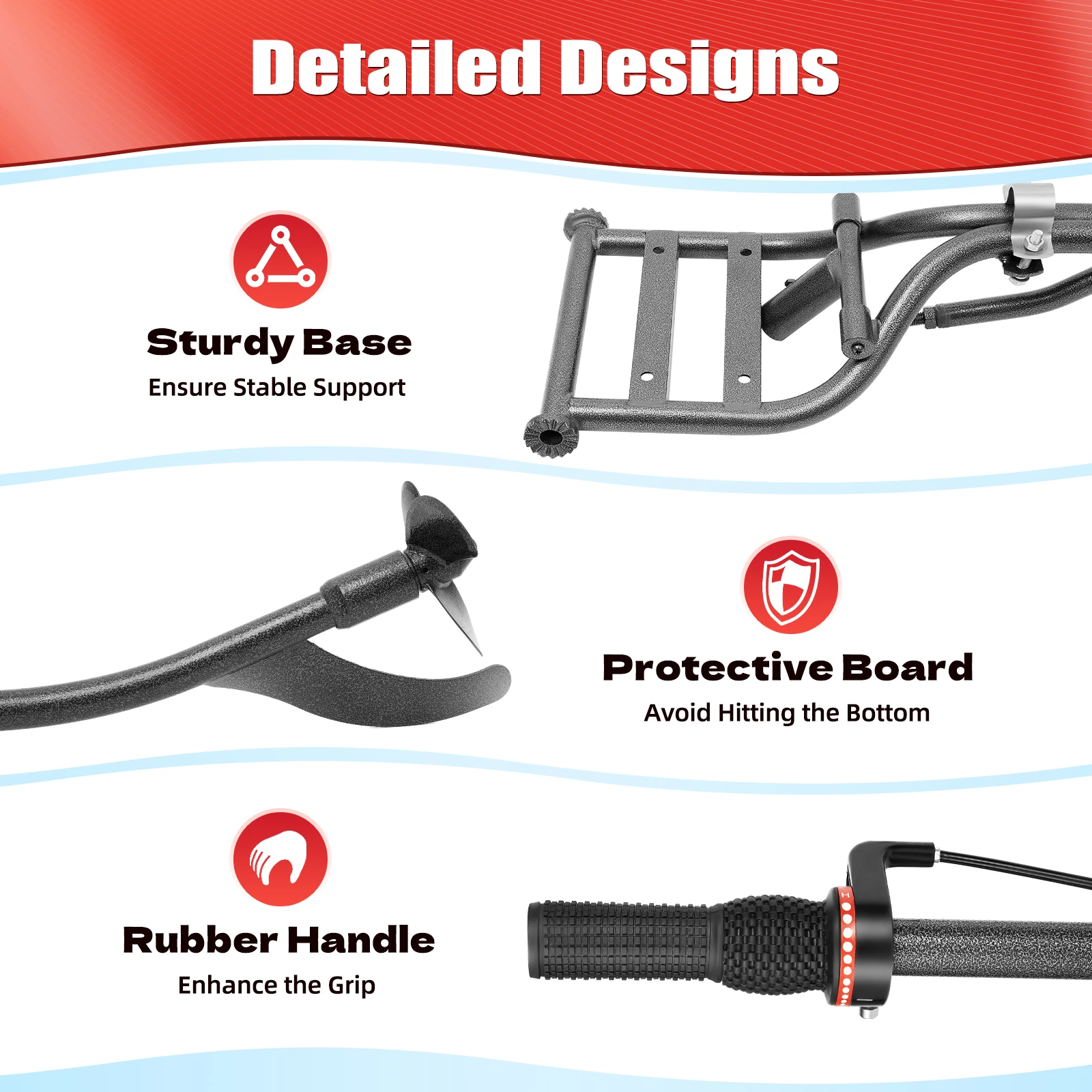 7.5HP Four Stroke Air-cooling Outboard Motor and Control Handle and 1 Set Brackets (Sell Separately)