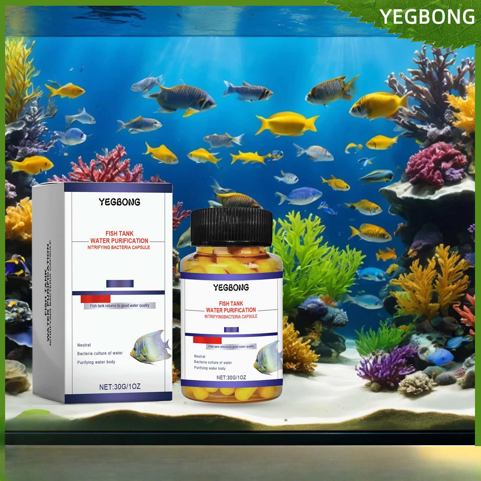 Marine Aquarium Bacteria - Капсула для очистки воды в аквариуме;