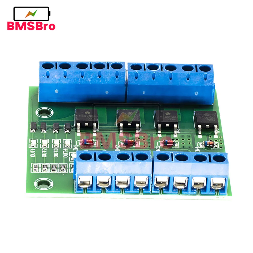 4-Channel MOS PLC Amplifier Board Driver Module PWM 3-20V to 3.7-27V DC 10A Board Driver 4-Channel MOSFET PLC Amplifier