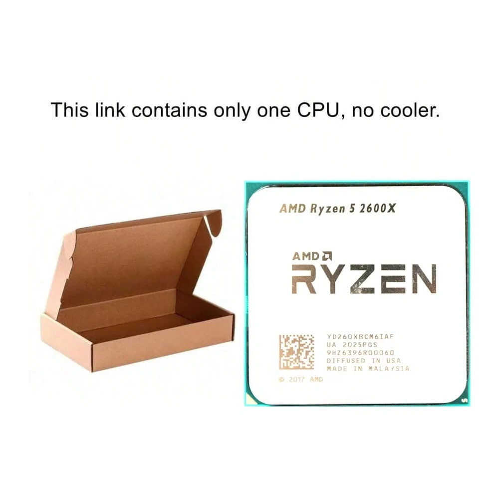 AMD Ryzen 5 R5 2600X 3.6GHz 6-Core 12-Thread 95W CPU Processor LGA