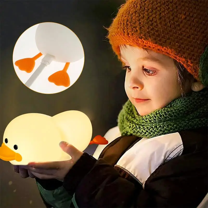 

Nursery Night Light Duck Cute Silicone Duck Lamp For Kids Dimmable Rechargeable Touch Control Soft Kids Nursery Nightlight With