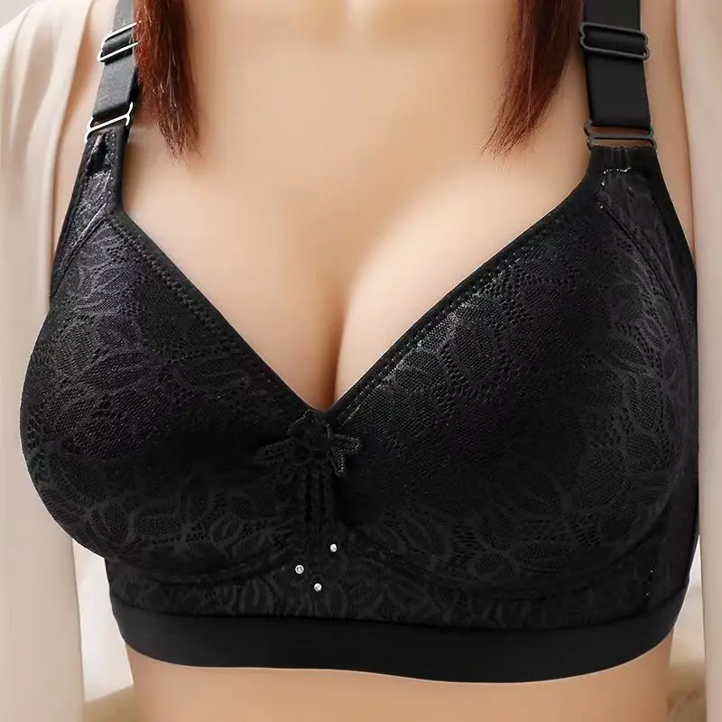 Women Bra Vest Wireless Push-Up Four-Row Button Bra Vest Comfortable Summer Plus-Size Bra Women Bra Middle-Aged Older Women Bra