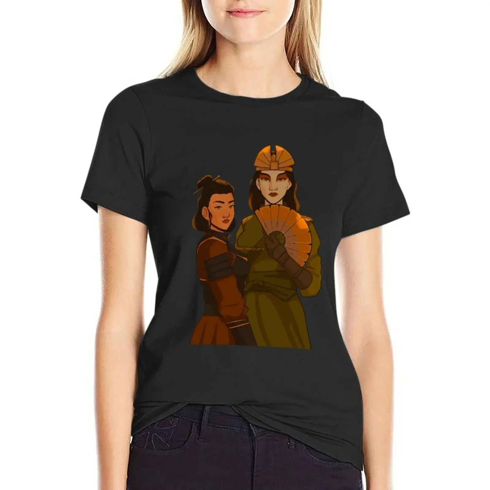 

Rangi and Kyoshi T-Shirt anime hippie clothes animal print t-shirts for Women graphic tees funny