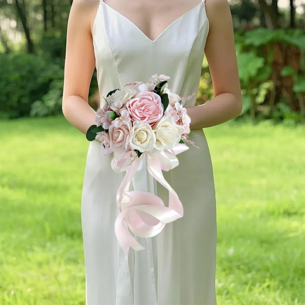 

Wedding Bouquet for Bride, Bride Bridal Bouquet Bridesmaid Artificial Flowers for Ceremony Anniversary Party Bridal