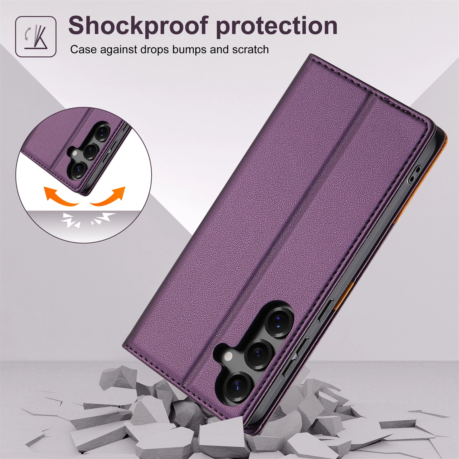 Business Leather Case For Samsung Galaxy A17 A37 A57 A16 A36 A56 A26 A07 A55 A35 A15 A54 A34 A14 A53 A33 A13 Flip Wallet Cover