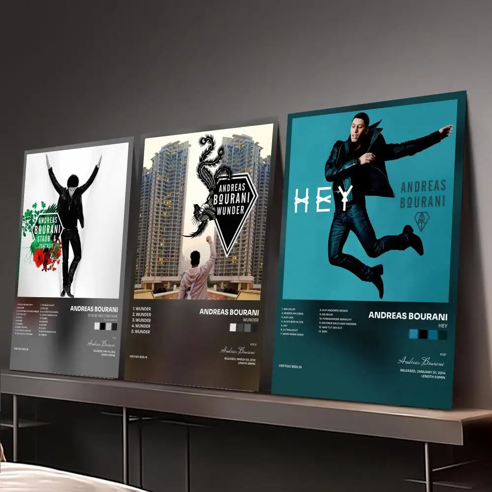 Singer A-Andreas Bourani Poster Home Wall Decoration Artwork for Bedroom Office Living Room Interior Display