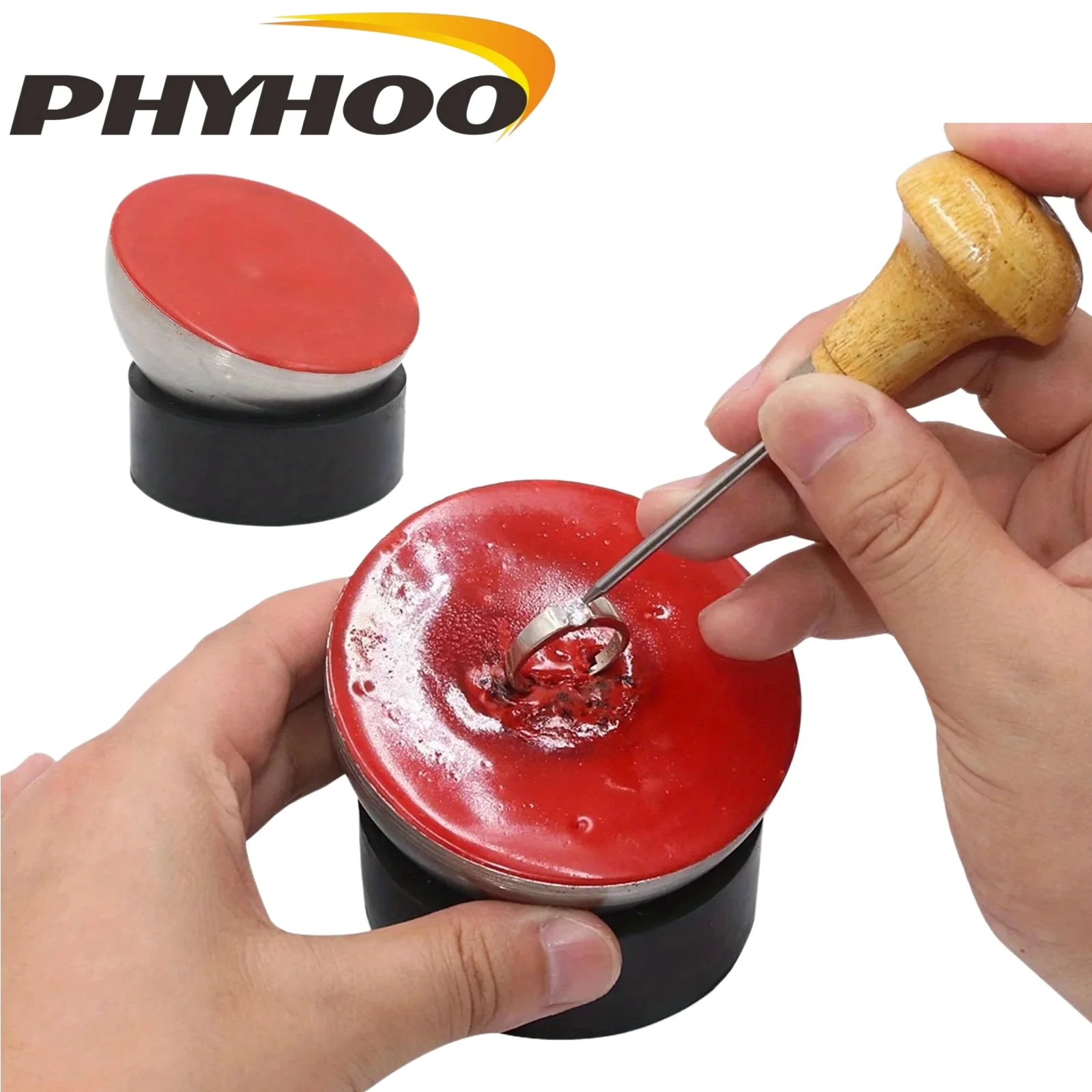 PHYHOO Jewelry Engraving Wax Ball Ring Clamp Diamond Setting Tool with Rubber Ball 3/4/5 Inch for Wax Sealing Jewelry Making