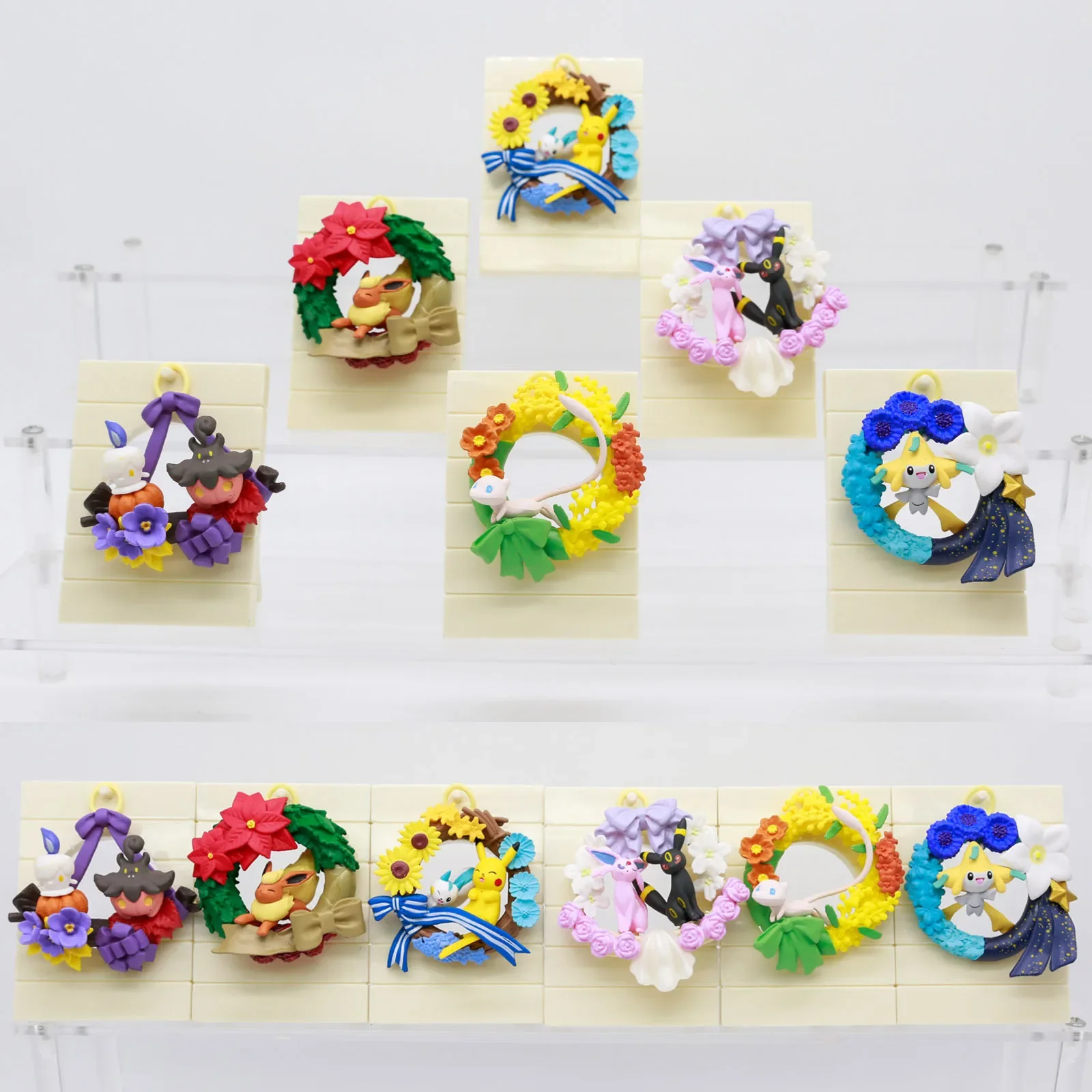 

Гирлянда с покемонами, реквизит для сцены, миниатюрный Pochirisu Jirachi Litwick Pumpkaboo Mew, фигурки, слепая коробка, украшения, коллекционная игрушка в подарок