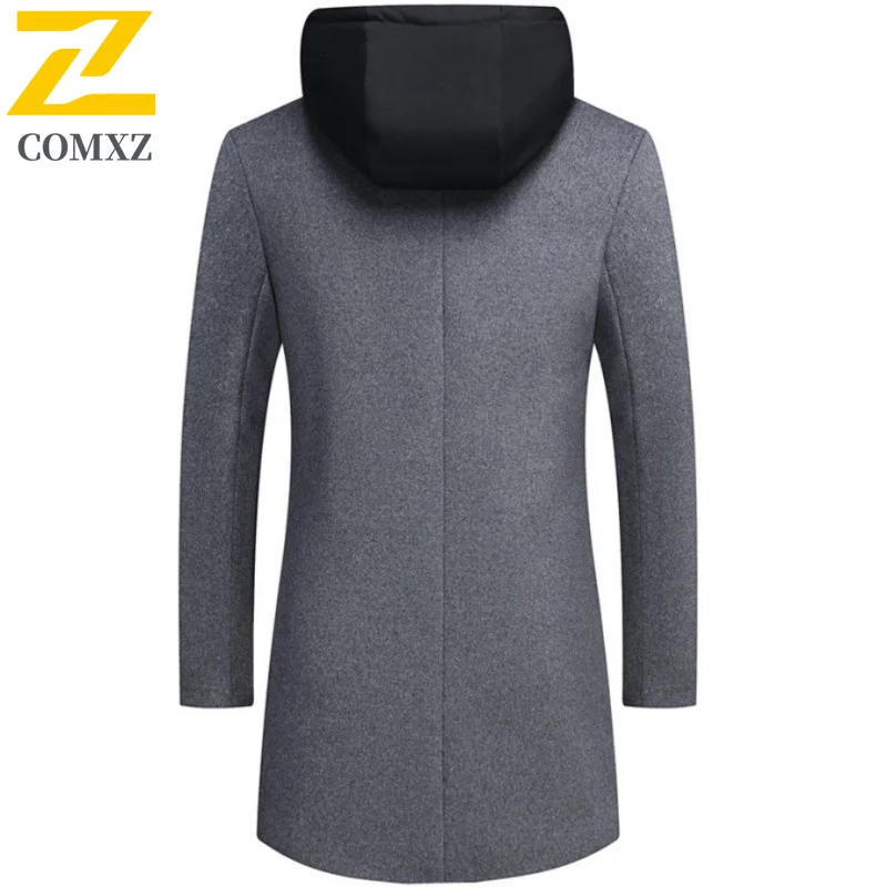 COMXZ メンズ フード付きブレッドジャケット 軽量 クラシック ルーズ プレッピー 防寒 防風 スキーパッド入りジャケット ストリートウェア パディングコート