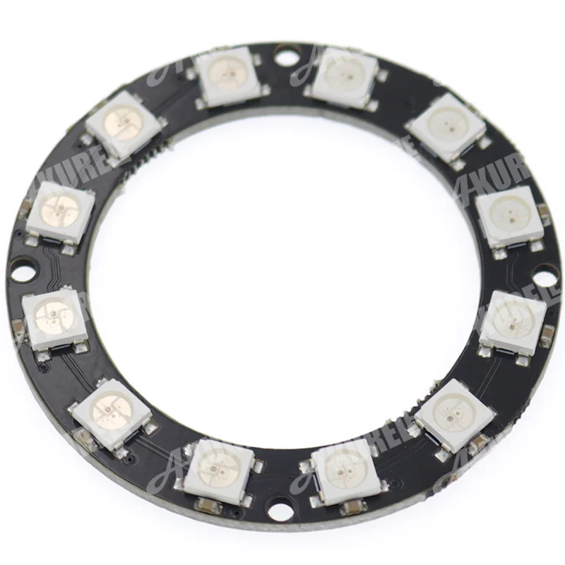Anel de led rgb sde 1bit, 8/12/16/24bit, colorido, com placa redonda embutida, painel de lâmpada, controlador integrado para du