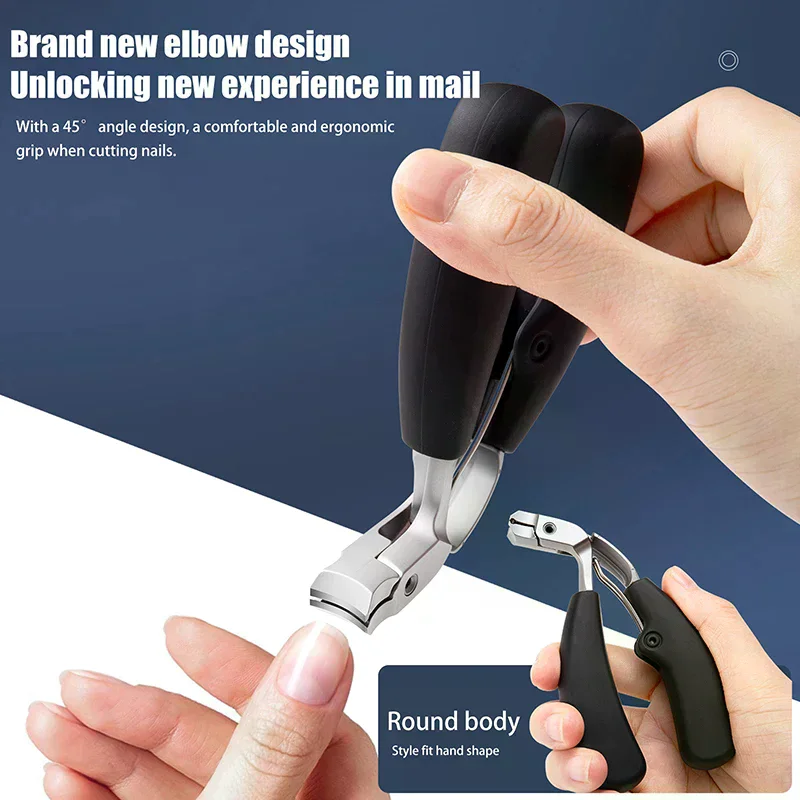 Curved Head Nail Clippers With Large Opening Anti-splash Storage Nail Scissors For The Elderly Thick Toenails Heavy Duty